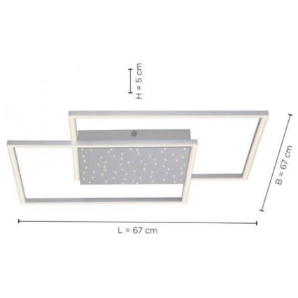 Paul Neuhaus 6024-55 - LED Aptumšojama virsapmetuma lustra YUKI LED/49W/230V + tālvadības pults