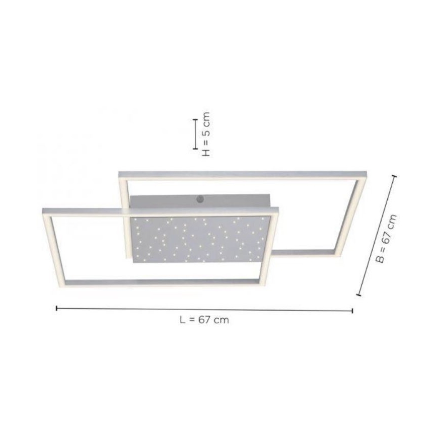 Paul Neuhaus 6024-55 - LED Aptumšojama virsapmetuma lustra YUKI LED/49W/230V + tālvadības pults