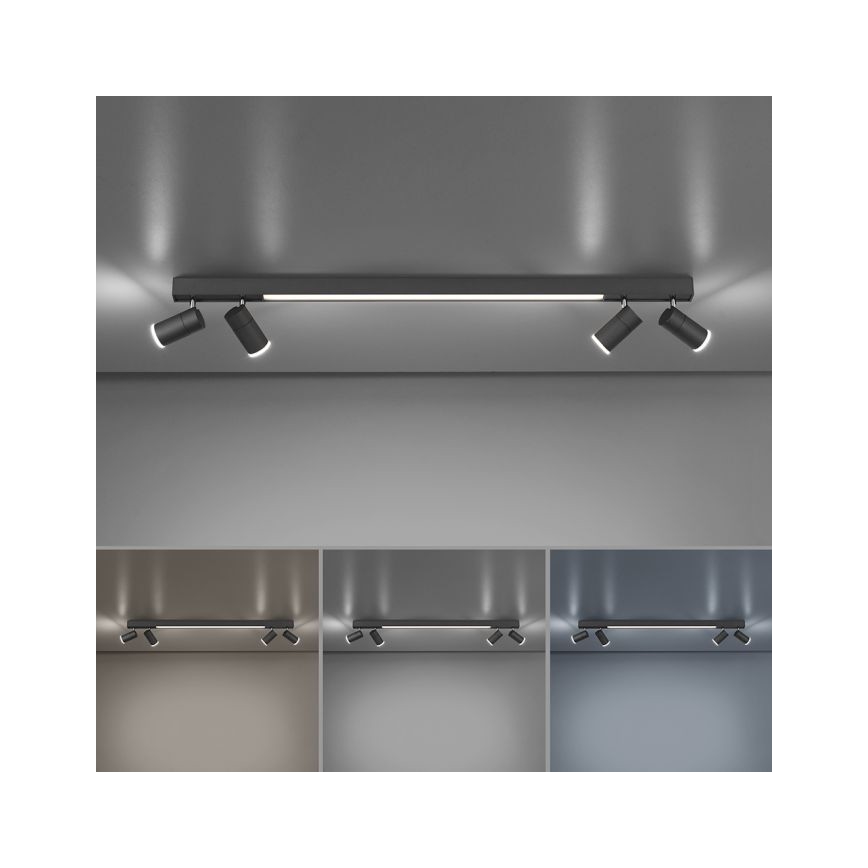 Paul Neuhaus 6121-13 - LED Aptumšojams starmetis PURE 4xLED/4W/230V + LED/9W 2700-5000K + tālvadības pults