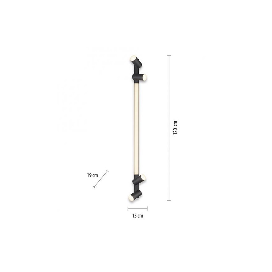Paul Neuhaus 6121-13 - LED Aptumšojams starmetis PURE 4xLED/4W/230V + LED/9W 2700-5000K + tālvadības pults
