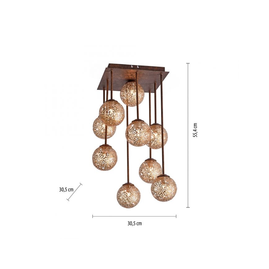 Paul Neuhaus 6238-48 - Lustra ar stieni GRETA 9xG9/40W/230V