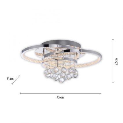 Paul Neuhaus 6267-17 - LED Aptumšojama griestu lampa ROTAZO LED/32W/230V d. 45 cm spīdīgi hromēts
