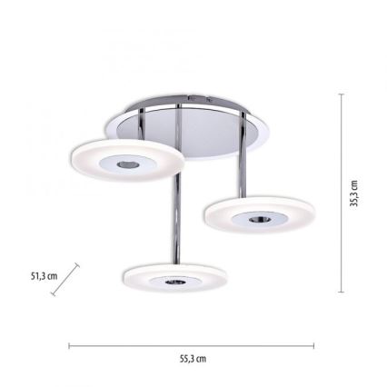 Paul Neuhaus 6446-55 - LED Griestu gaismeklis ADALI 3xLED/13W/230V