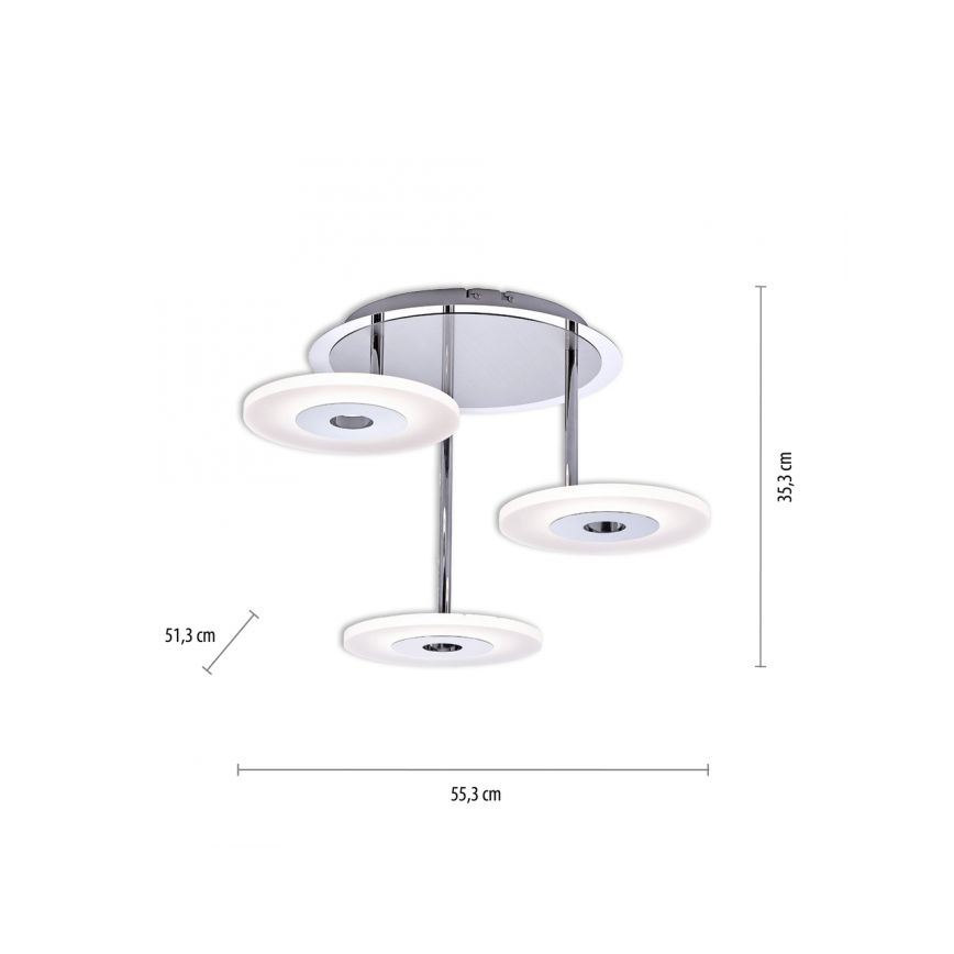 Paul Neuhaus 6446-55 - LED Griestu gaismeklis ADALI 3xLED/13W/230V