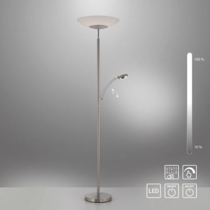 Paul Neuhaus 655-55 - LED Aptumšojama grīdas stāvlampa ALFRED 1xLED/28W+1xLED/4W/230V spīdīgi hromēts