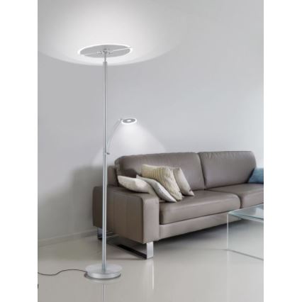 Paul Neuhaus 673-55 - LED Aptumšojama grīdas stāvlampa ARTUR 2xLED/21W/230V+1xLED/6W spīdīgi hromēts