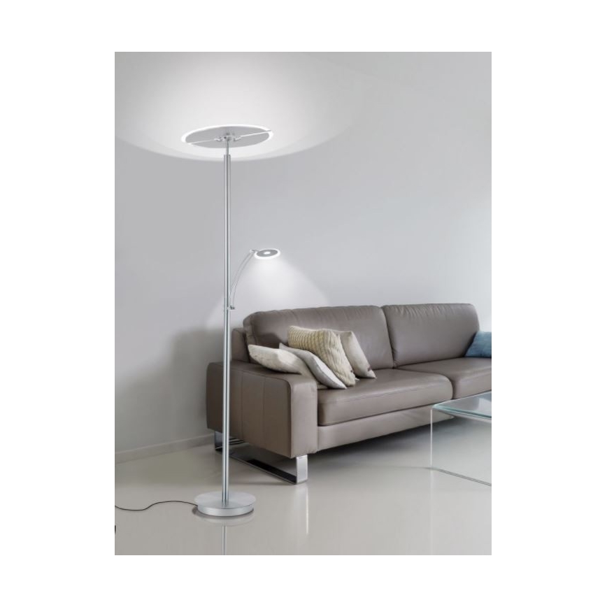 Paul Neuhaus 673-55 - LED Aptumšojama grīdas stāvlampa ARTUR 2xLED/21W/230V+1xLED/6W spīdīgi hromēts