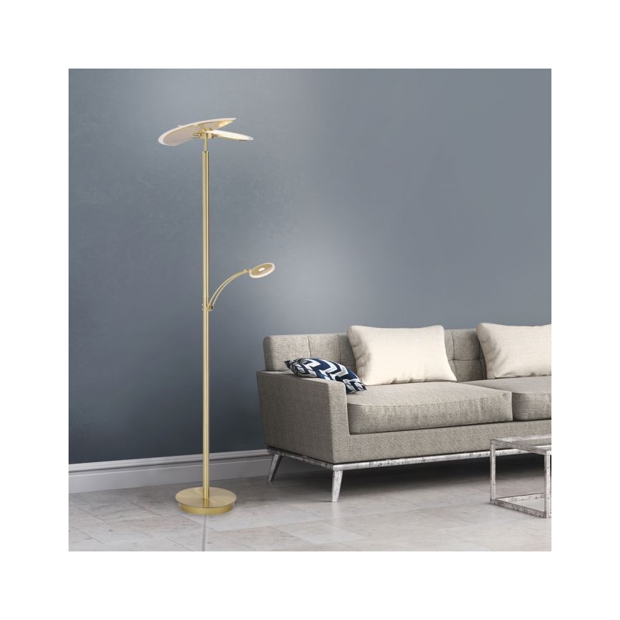 Paul Neuhaus 673-60 - LED Aptumšojama stāvlampa ARTUR 2xLED/21W+1xLED/6W/230V zelta
