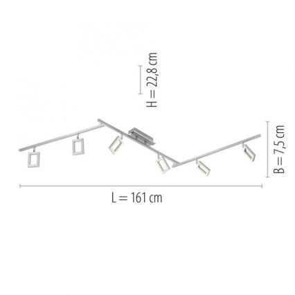 Paul Neuhaus 6965-55 - LED Aptumšojams starmetis INIGO 6xLED/4W/230V