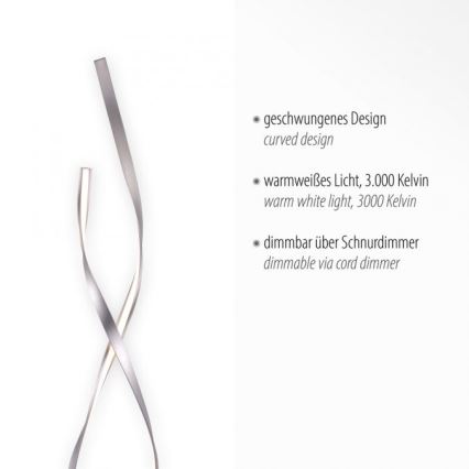 Paul Neuhaus 720-55 - LED Aptumšojama grīdas stāvlampa LINDA LED/27W/230V spīdīgi hromēts