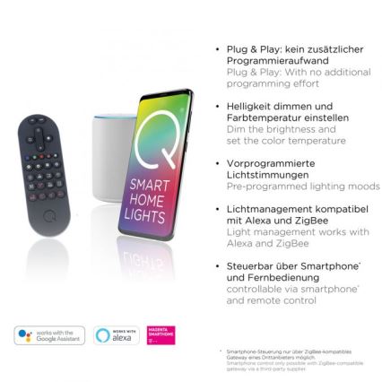 Paul Neuhaus 8007-70 - LED Aptumšojama griestu lampa Q-PIATO LED/35W/230V 2700-5000K Wi-Fi + tālvadības pults