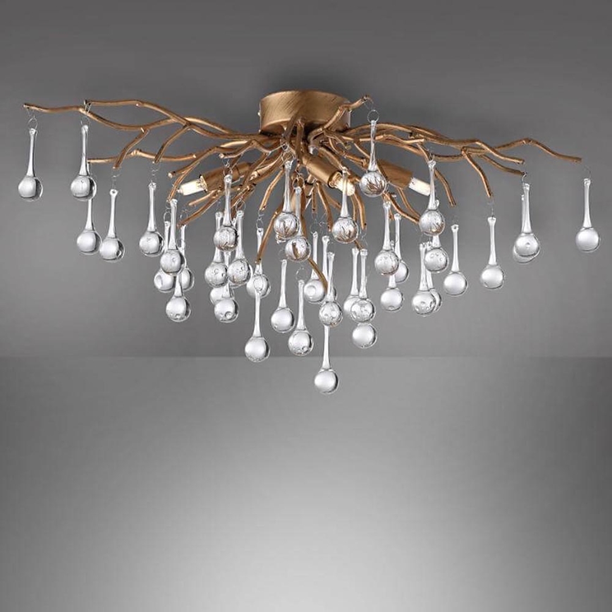 Paul Neuhaus 8090-11 - Virsapmetuma lustra ICICLE 4xG9/40W/230V 30x60 cm misiņš