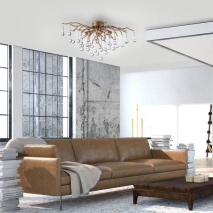 Paul Neuhaus 8090-11 - Virsapmetuma lustra ICICLE 4xG9/40W/230V 30x60 cm misiņš