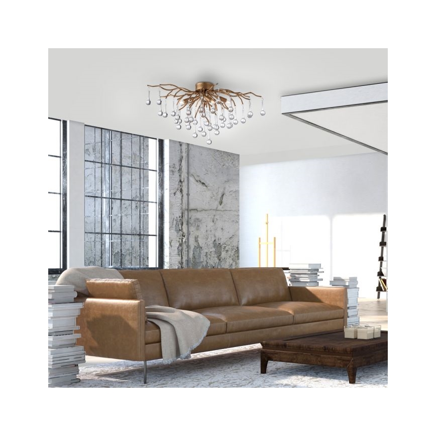 Paul Neuhaus 8090-11 - Virsapmetuma lustra ICICLE 4xG9/40W/230V 30x60 cm misiņš