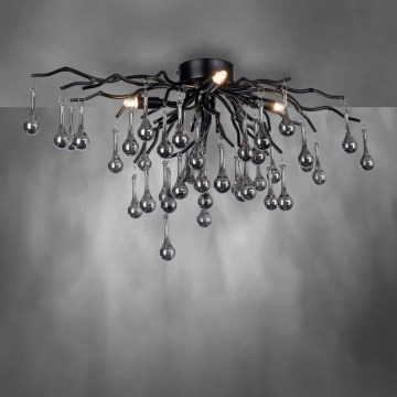 Paul Neuhaus 8090-18 - Piestiprināma griestu lampa ICICLE 4xG9/40W/230V 30x60 cm melna