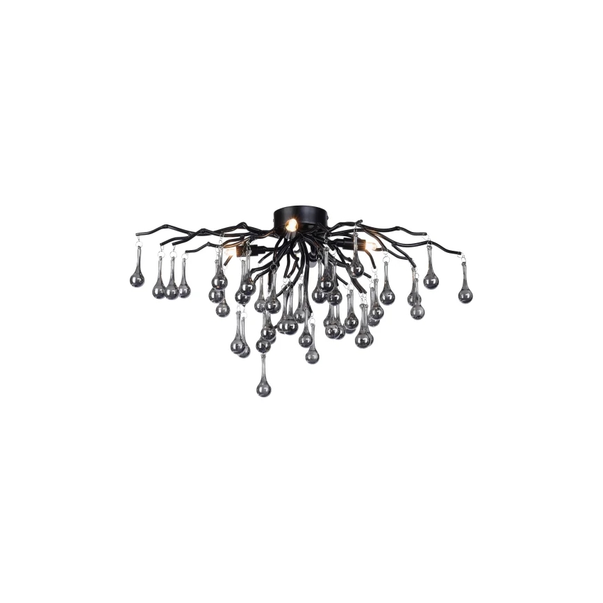 Paul Neuhaus 8090-18 - Piestiprināma griestu lampa ICICLE 4xG9/40W/230V 30x60 cm melna