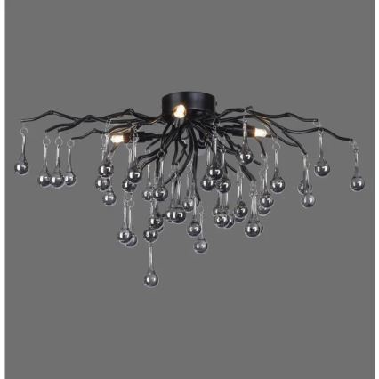 Paul Neuhaus 8090-18 - Piestiprināma griestu lampa ICICLE 4xG9/40W/230V 30x60 cm melna