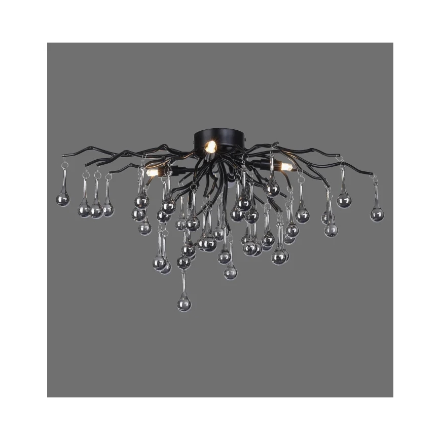 Paul Neuhaus 8090-18 - Piestiprināma griestu lampa ICICLE 4xG9/40W/230V 30x60 cm melna