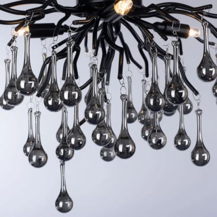 Paul Neuhaus 8090-18 - Piestiprināma griestu lampa ICICLE 4xG9/40W/230V 30x60 cm melna