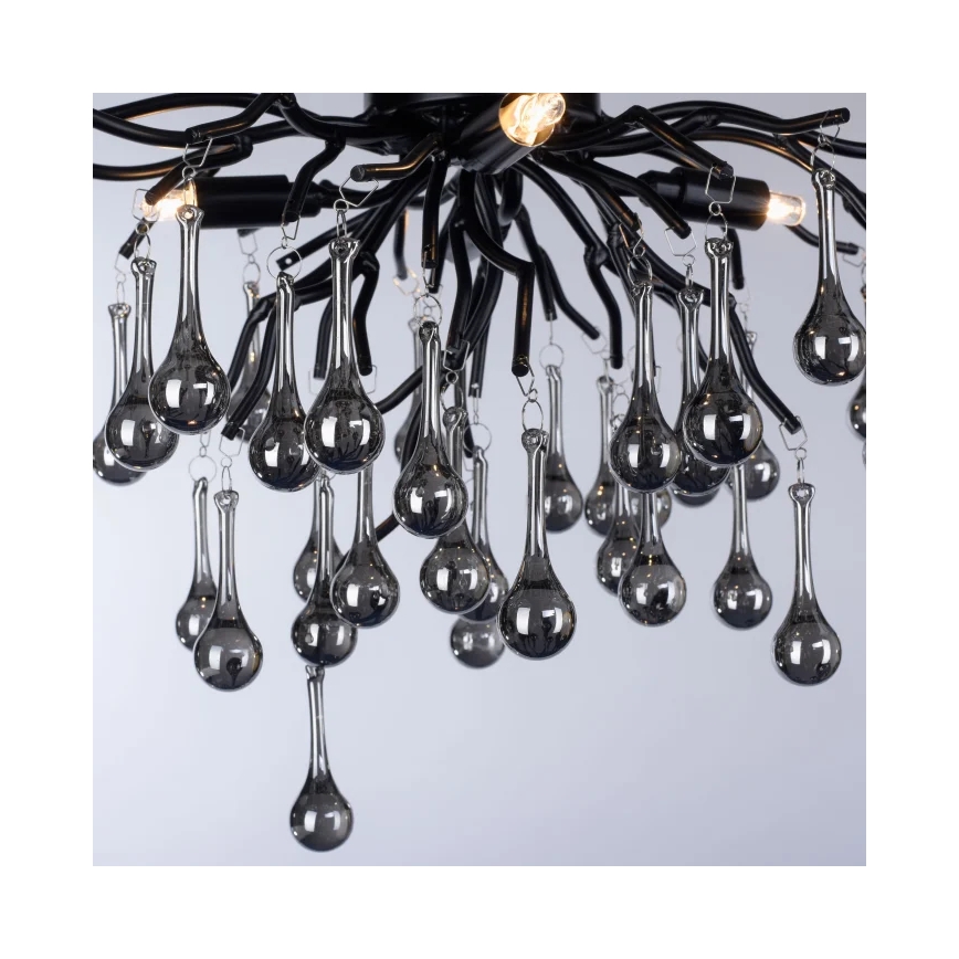 Paul Neuhaus 8090-18 - Piestiprināma griestu lampa ICICLE 4xG9/40W/230V 30x60 cm melna