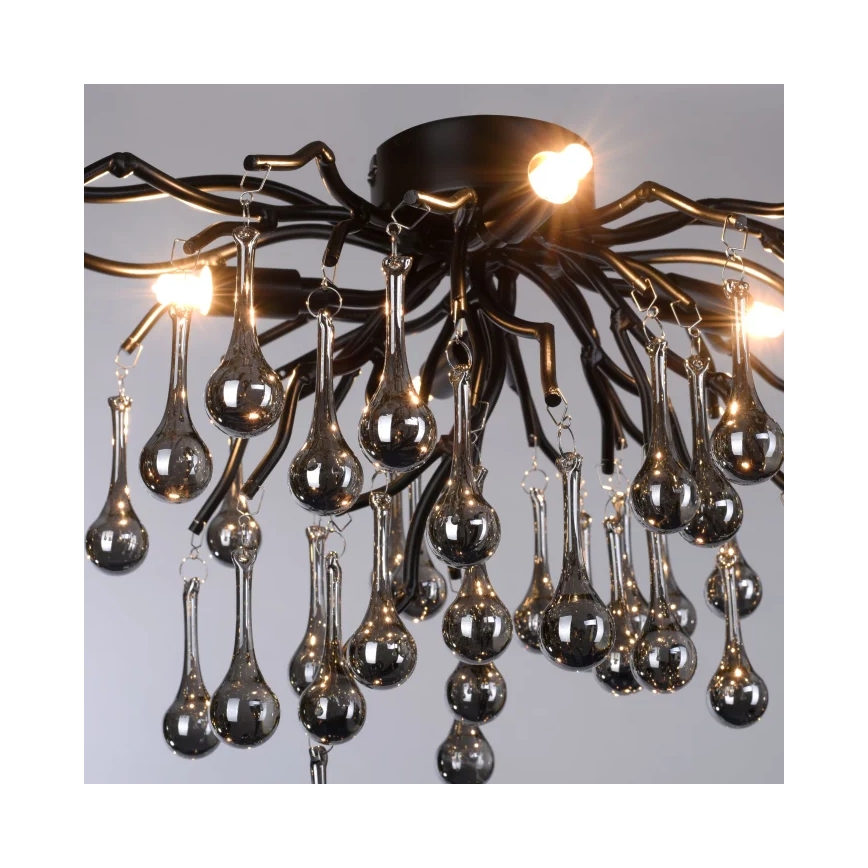 Paul Neuhaus 8090-18 - Piestiprināma griestu lampa ICICLE 4xG9/40W/230V 30x60 cm melna