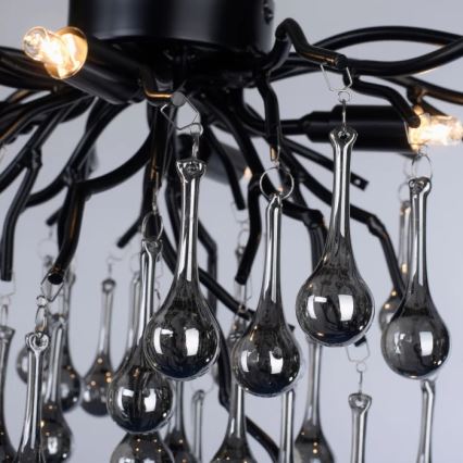 Paul Neuhaus 8090-18 - Piestiprināma griestu lampa ICICLE 4xG9/40W/230V 30x60 cm melna