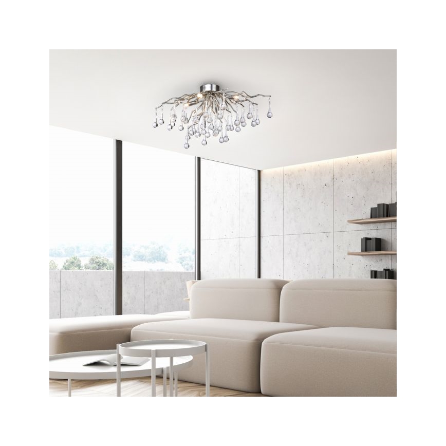 Paul Neuhaus 8090-55 - Virsapmetuma lustra ICICLE 4xG9/40W/230V 30x60 cm spīdīgi hromēts