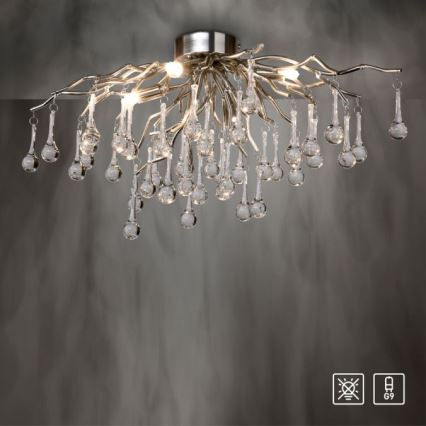 Paul Neuhaus 8090-55 - Virsapmetuma lustra ICICLE 4xG9/40W/230V 30x60 cm spīdīgi hromēts