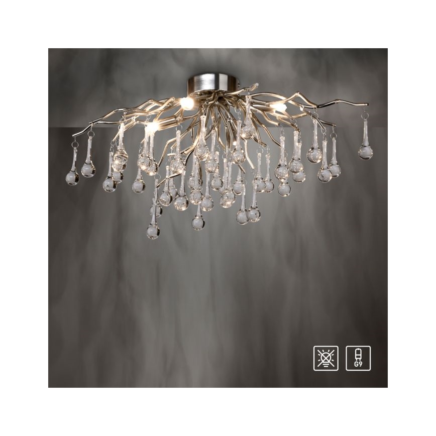 Paul Neuhaus 8090-55 - Virsapmetuma lustra ICICLE 4xG9/40W/230V 30x60 cm spīdīgi hromēts