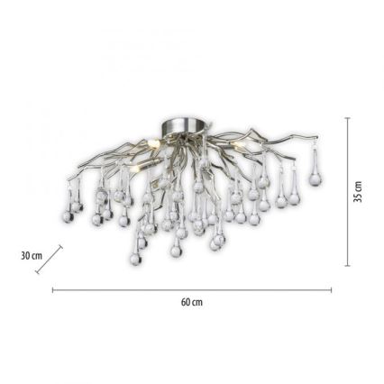 Paul Neuhaus 8090-55 - Virsapmetuma lustra ICICLE 4xG9/40W/230V 30x60 cm spīdīgi hromēts
