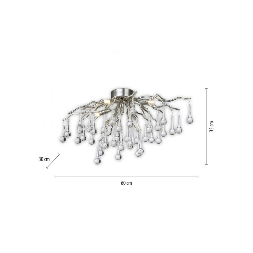 Paul Neuhaus 8090-55 - Virsapmetuma lustra ICICLE 4xG9/40W/230V 30x60 cm spīdīgi hromēts