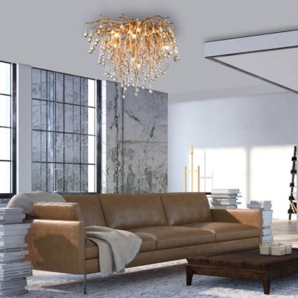 Paul Neuhaus 8091-11 - Virsapmetuma lustra ICICLE 9xG9/40W/230V d. 50 cm misiņš