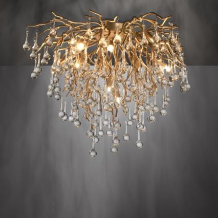 Paul Neuhaus 8091-11 - Virsapmetuma lustra ICICLE 9xG9/40W/230V d. 50 cm misiņš