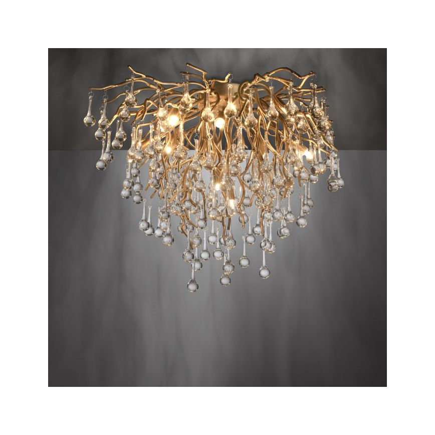 Paul Neuhaus 8091-11 - Virsapmetuma lustra ICICLE 9xG9/40W/230V d. 50 cm misiņš