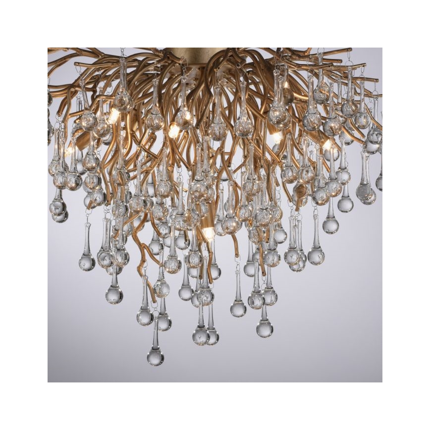 Paul Neuhaus 8091-11 - Virsapmetuma lustra ICICLE 9xG9/40W/230V d. 50 cm misiņš