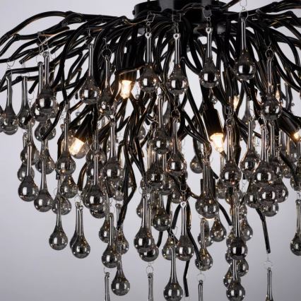 Paul Neuhaus 8091-18 - Griestu lampa ICICLE, 9 x G9/40W/230V, Ø 50 cm, melna