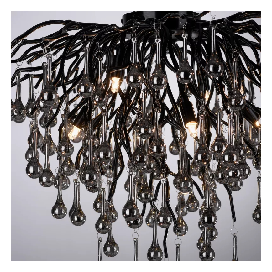 Paul Neuhaus 8091-18 - Griestu lampa ICICLE, 9 x G9/40W/230V, Ø 50 cm, melna