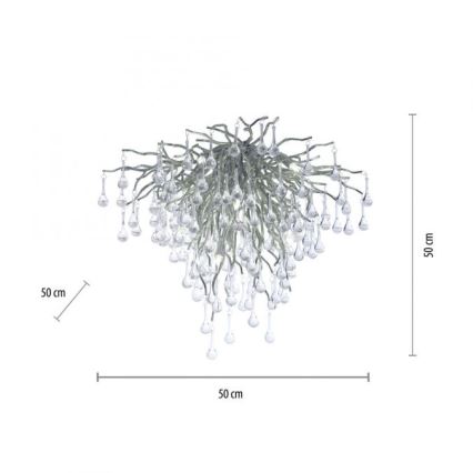 Paul Neuhaus 8091-55 - Virsapmetuma lustra ICICLE 9xG9/40W/230V d. 50 cm spīdīgi hromēts