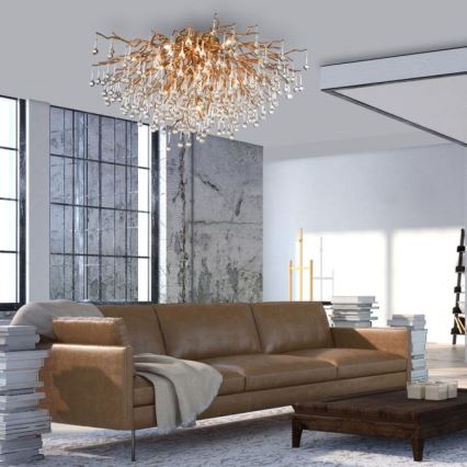 Paul Neuhaus 8092-11 - Virsapmetuma lustra ICICLE 14xG9/40W/230V d. 100 cm misiņš