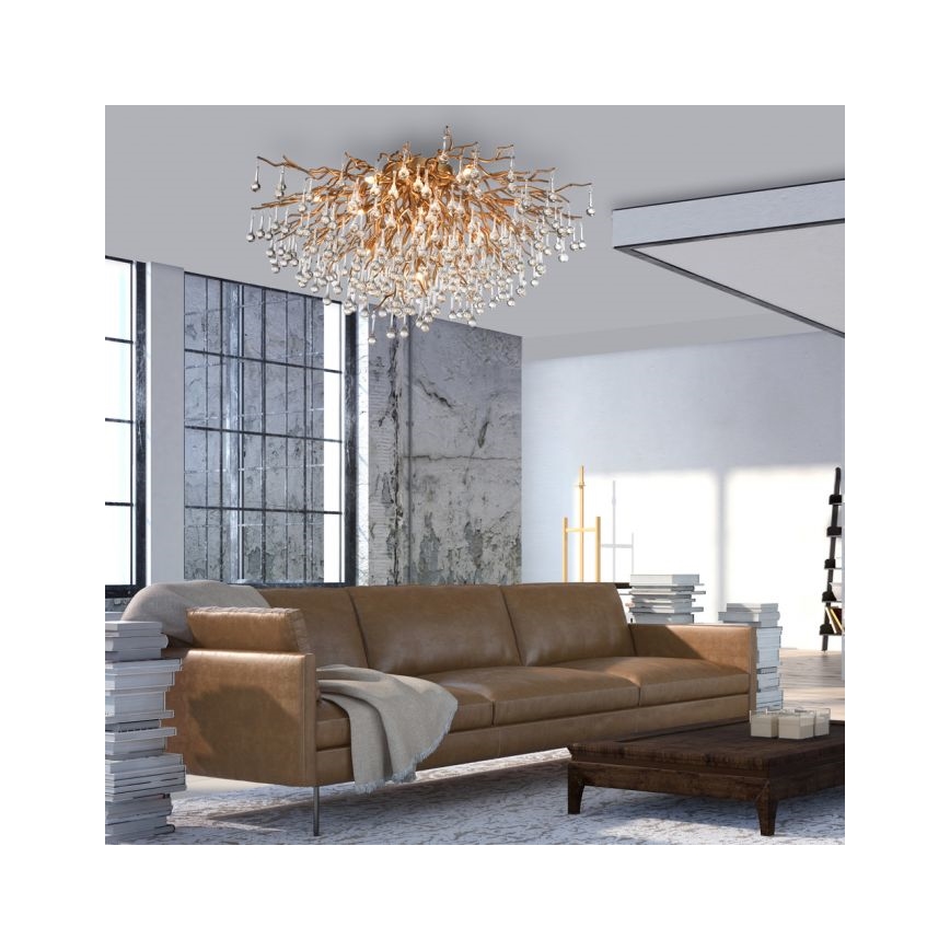 Paul Neuhaus 8092-11 - Virsapmetuma lustra ICICLE 14xG9/40W/230V d. 100 cm misiņš