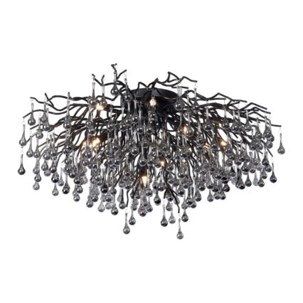 Paul Neuhaus 8092-18 - Virsmas piestiprināma griestu lustra ICICLE 14xG9/40W/230V Ø 100 cm melna