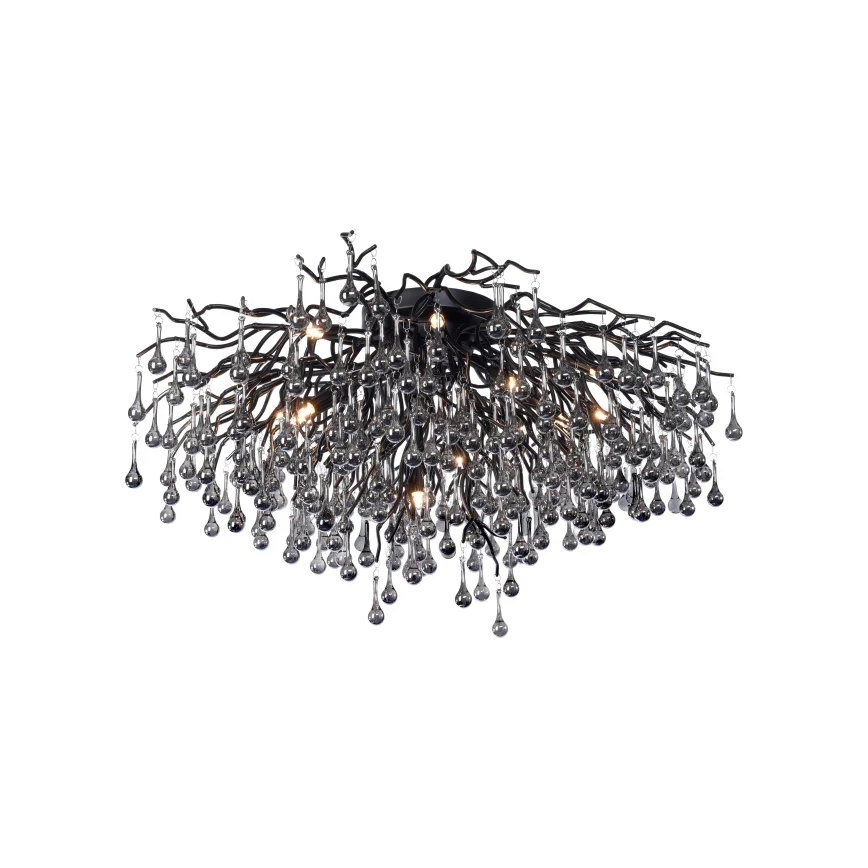 Paul Neuhaus 8092-18 - Virsmas piestiprināma griestu lustra ICICLE 14xG9/40W/230V Ø 100 cm melna