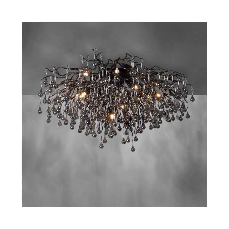 Paul Neuhaus 8092-18 - Virsmas piestiprināma griestu lustra ICICLE 14xG9/40W/230V Ø 100 cm melna