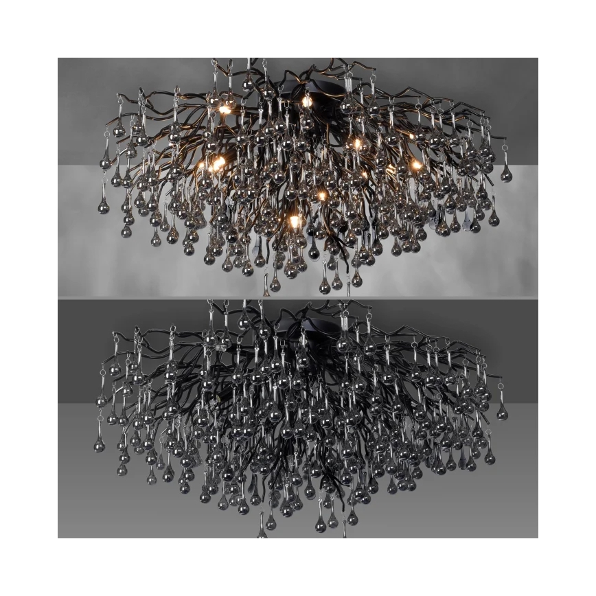 Paul Neuhaus 8092-18 - Virsmas piestiprināma griestu lustra ICICLE 14xG9/40W/230V Ø 100 cm melna
