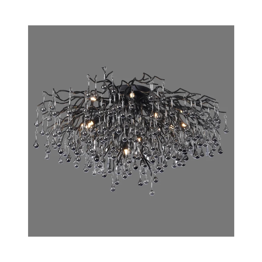 Paul Neuhaus 8092-18 - Virsmas piestiprināma griestu lustra ICICLE 14xG9/40W/230V Ø 100 cm melna