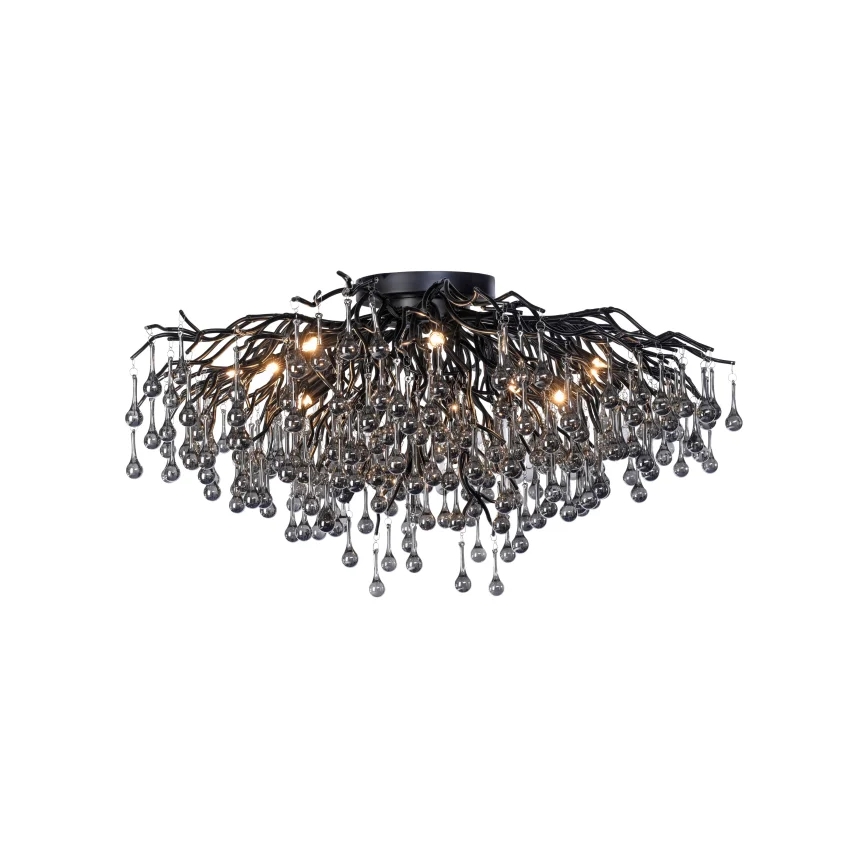 Paul Neuhaus 8092-18 - Virsmas piestiprināma griestu lustra ICICLE 14xG9/40W/230V Ø 100 cm melna