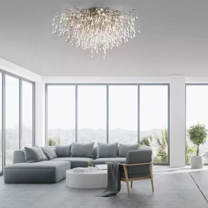 Paul Neuhaus 8092-55 - Piestiprināms griestu lustrs ICICLE 14xG9/40W/230V Ø 100 cm spīdīgs hroms