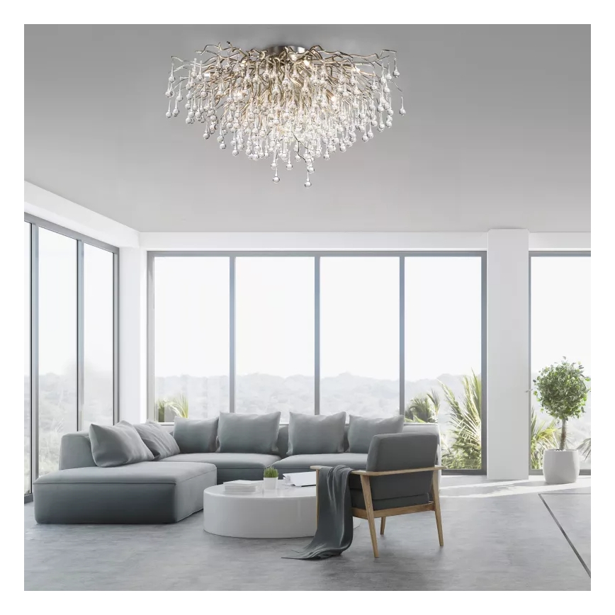 Paul Neuhaus 8092-55 - Piestiprināms griestu lustrs ICICLE 14xG9/40W/230V Ø 100 cm spīdīgs hroms