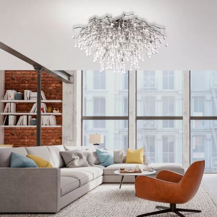 Paul Neuhaus 8092-55 - Piestiprināms griestu lustrs ICICLE 14xG9/40W/230V Ø 100 cm spīdīgs hroms