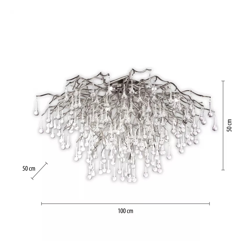 Paul Neuhaus 8092-55 - Piestiprināms griestu lustrs ICICLE 14xG9/40W/230V Ø 100 cm spīdīgs hroms